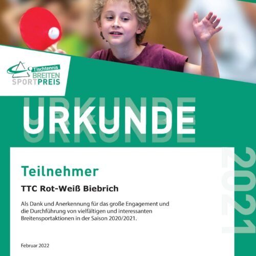 Kein Losglück beim DTTB-Breitensportpreis