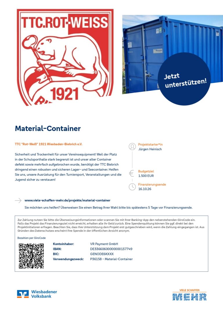 🏓 Gemeinsam stark für den TTC Rot-Weiß 1921 Biebrich e.V.!  – mit nur 10 € 🏓